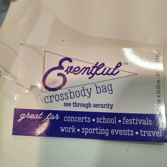 Eventful Crossbody Clear Purse Blue Trim - Picture 3 of 4